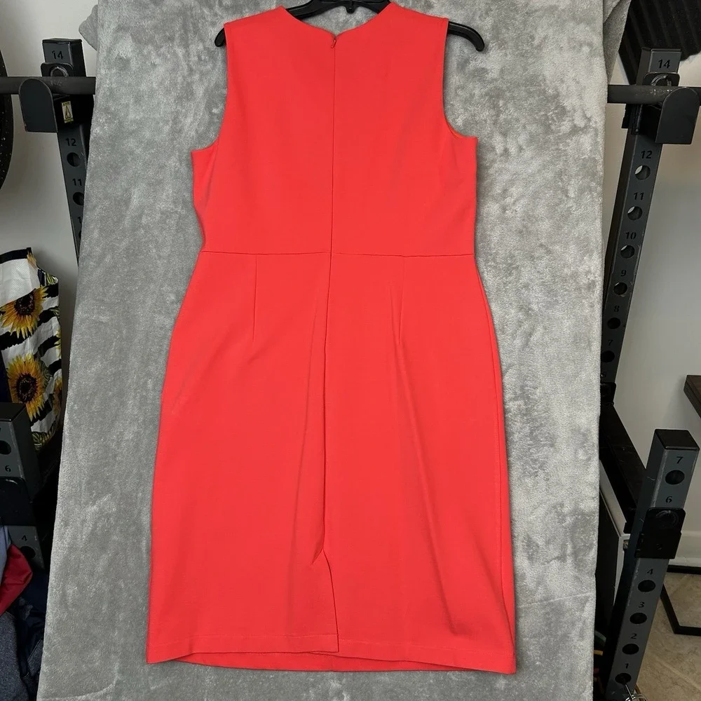 Lands'End Women's Sleeveless Dress Ponte Sheath Dress Rich Color Red Size 14